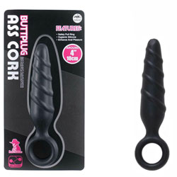 Mörka hingstar Ass Cork 4 tum silikon buttplug