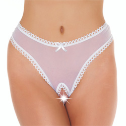 Vit öppen gren G-String