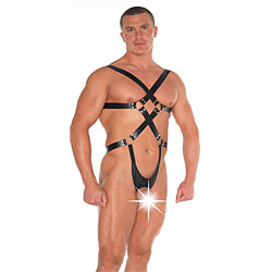 Läder Strappy Bondage Teddy